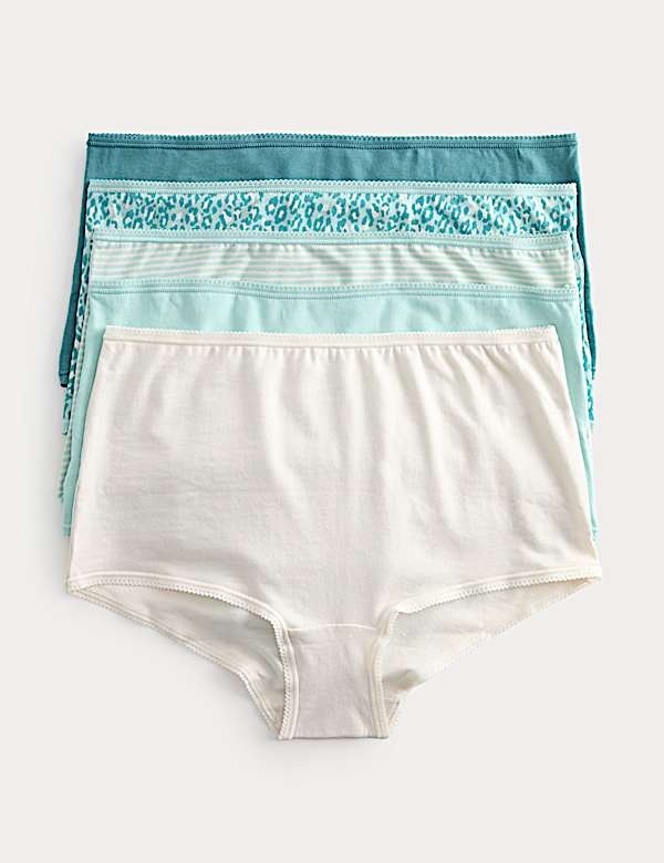 5pk Cotton Lycra&trade; High Rise Shorts