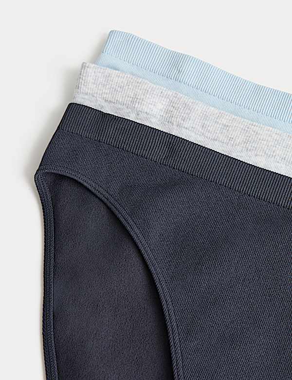 3 Pack Comfort Rib Seamless High Leg Knickers