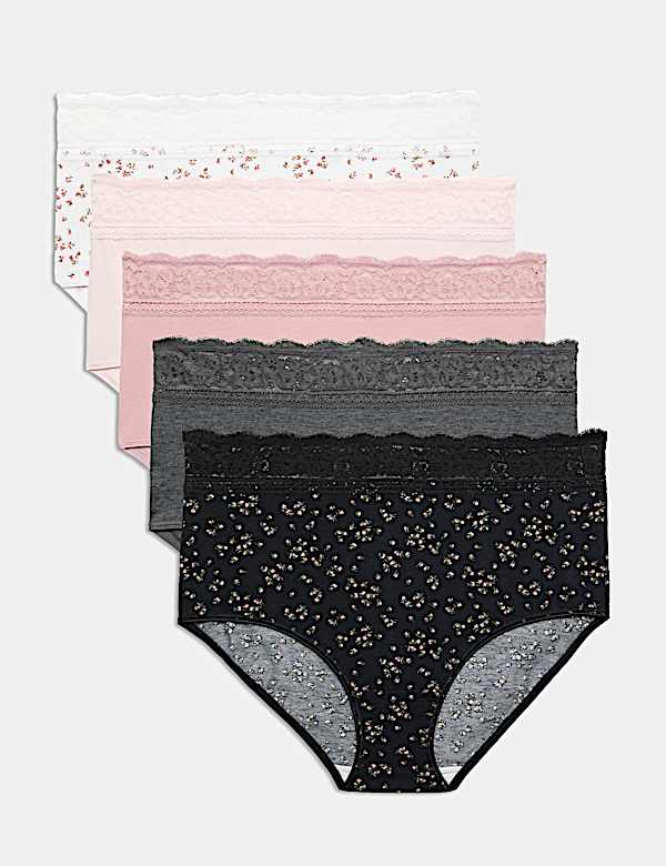 5 Pack Cotton Rich High Rise Full Briefs