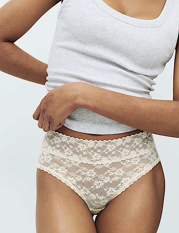 3 Pack Floral Lace Hipster Knickers - LU