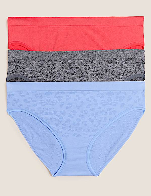 3pk Seamfee High Leg Knickers