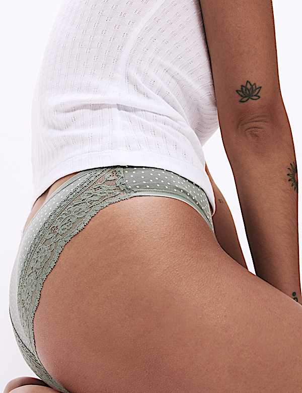 5pk Cotton Rich Printed Brazilian Knickers - GR