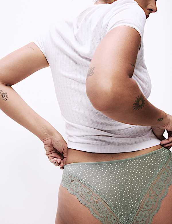 5pk Cotton Rich Printed Brazilian Knickers - GR