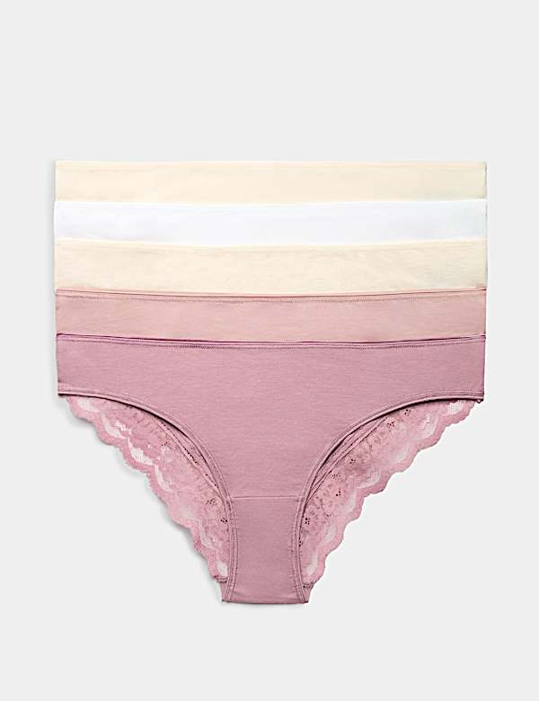 5pk Cotton Rich Printed Brazilian Knickers