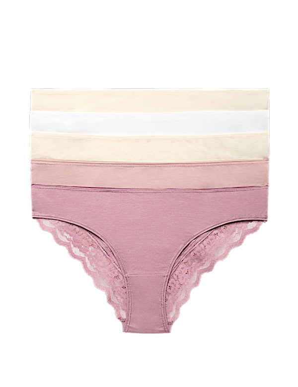 5pk Cotton Rich Printed Brazilian Knickers