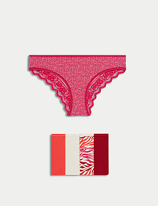 5pk Cotton Rich Printed Brazilian Knickers - US