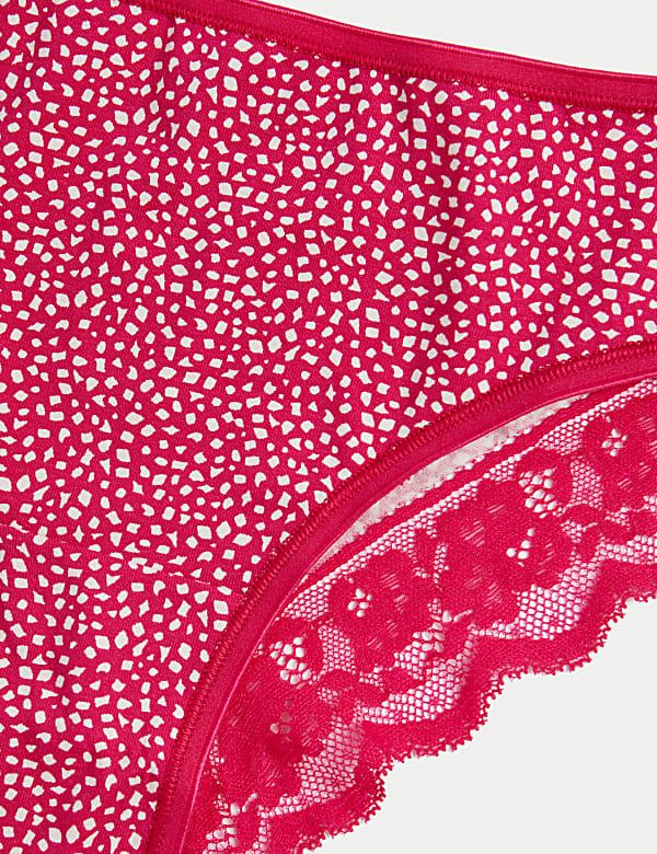 5pk Cotton Rich Printed Brazilian Knickers