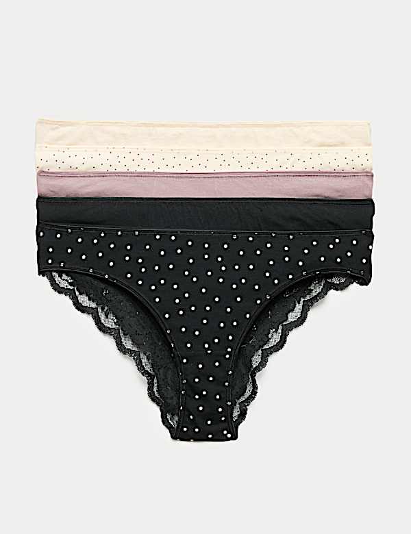 5pk Cotton Rich Printed Brazilian Knickers
