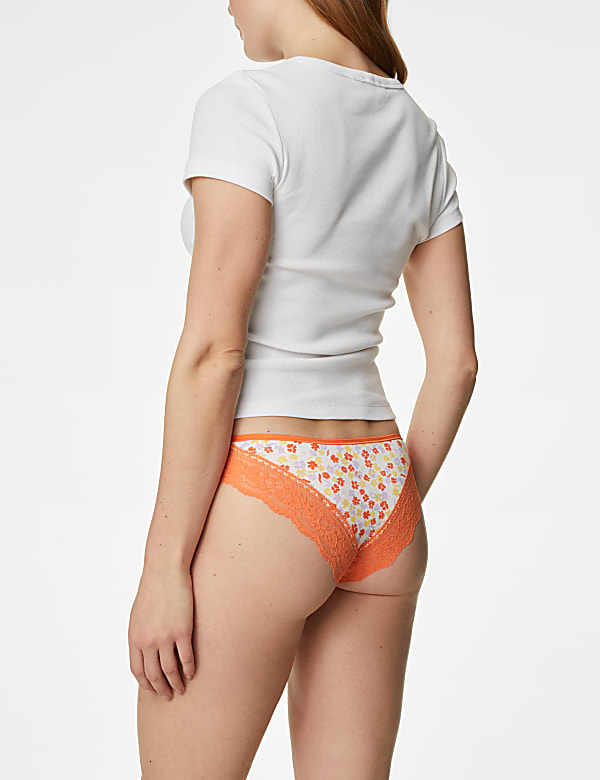 5pk Cotton Rich Printed Brazilian Knickers