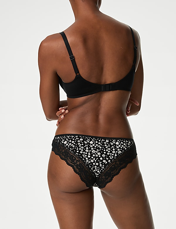 5pk Cotton Rich Printed Brazilian Knickers