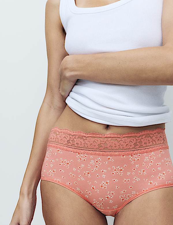 5pk Cotton Rich Printed High Rise Shorts