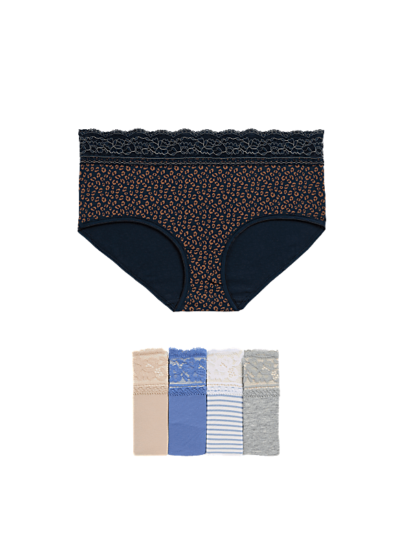 5pk Cotton Rich Printed High Rise Shorts