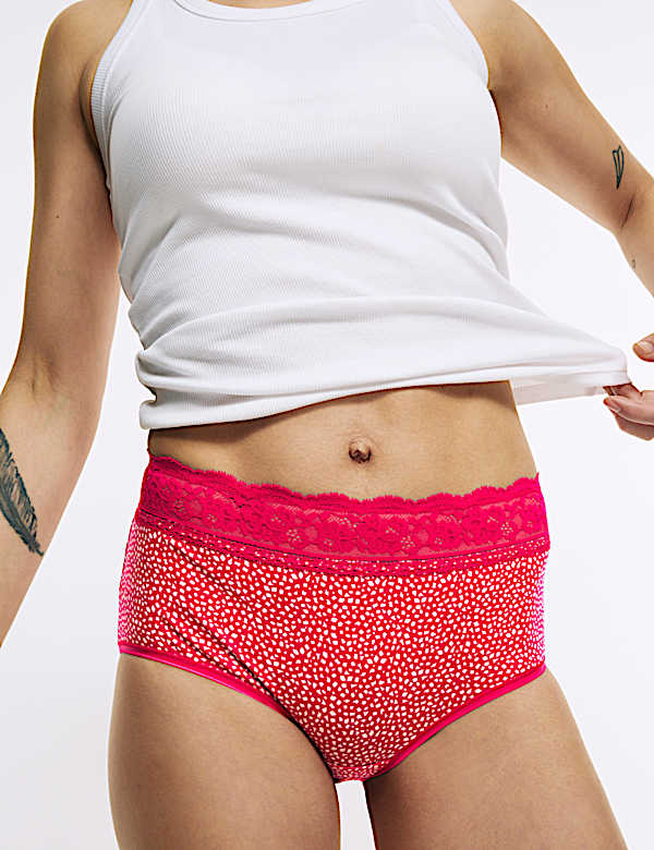 5pk Cotton Rich Printed High Rise Shorts - GR