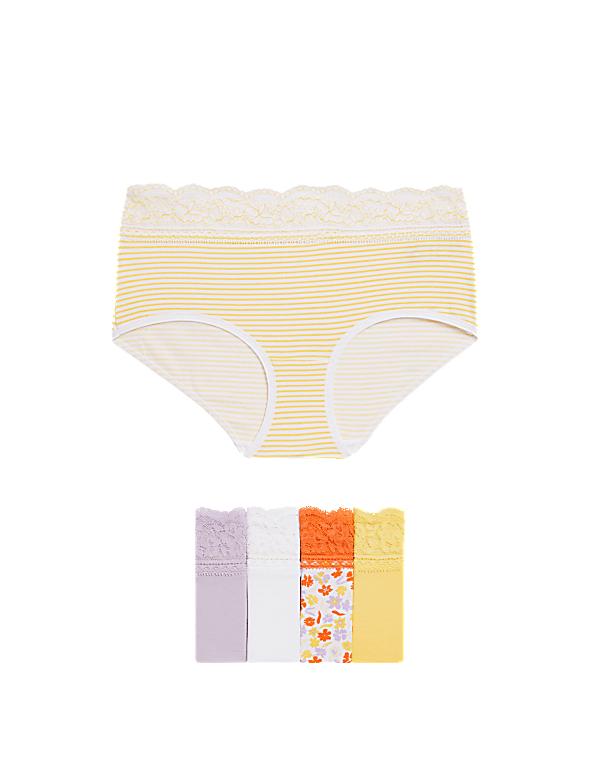 5pk Cotton Rich Printed High Rise Shorts