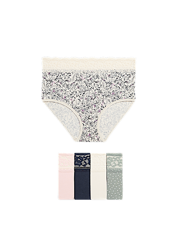 5pk Cotton Rich Printed Full Briefs