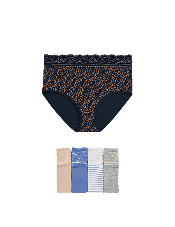 5pk Cotton Rich Printed Full Briefs