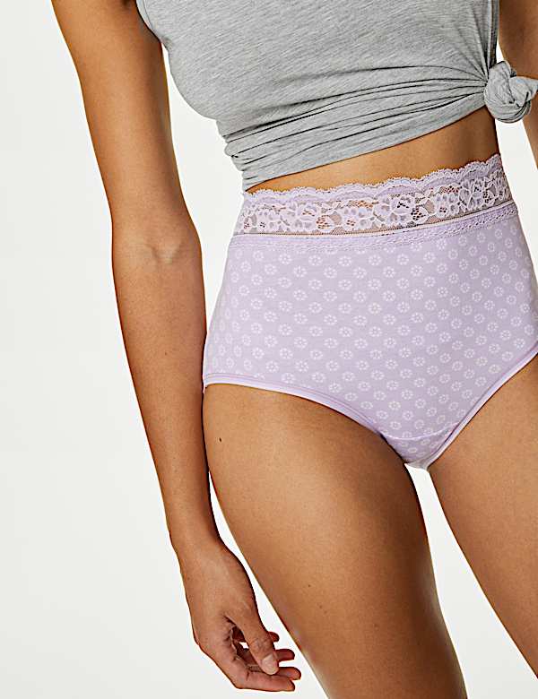 5pk Cotton Rich Printed Full Briefs