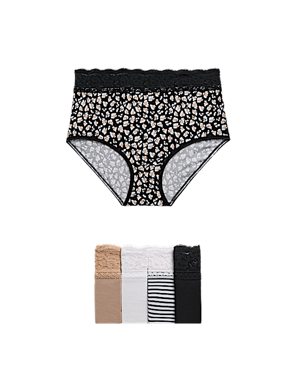 5pk Cotton Rich Printed Full Briefs