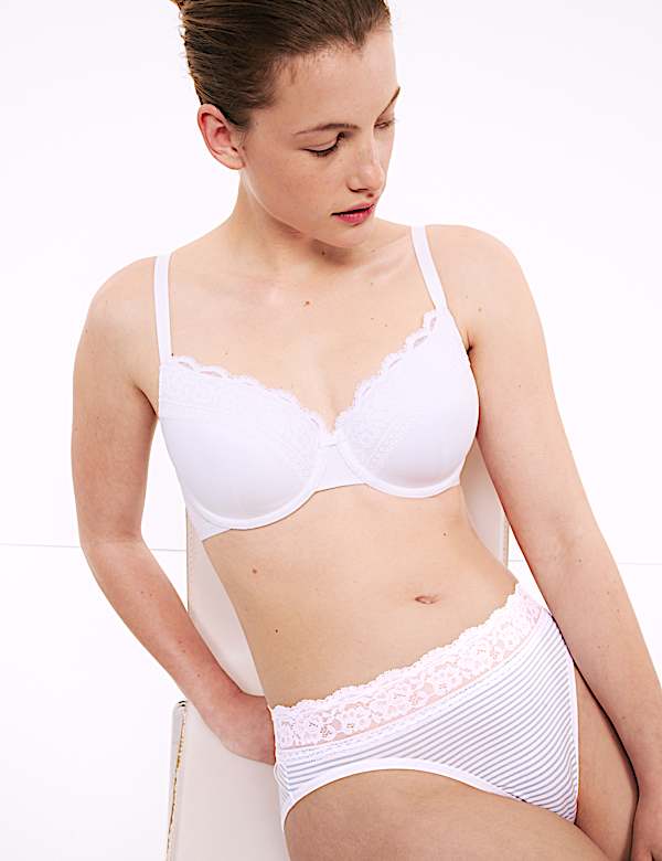 5pk Cotton Rich Printed High Leg Knickers