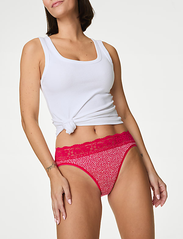 5pk Cotton Rich Printed High Leg Knickers
