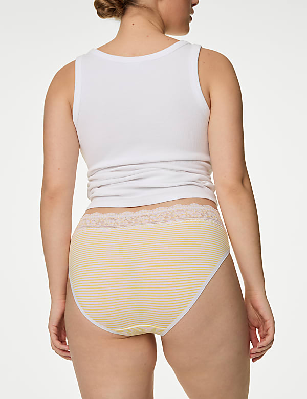 5pk Cotton Rich Printed High Leg Knickers