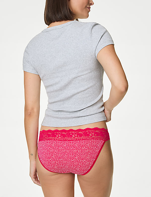 5pk Cotton Blend Printed Bikini Knickers