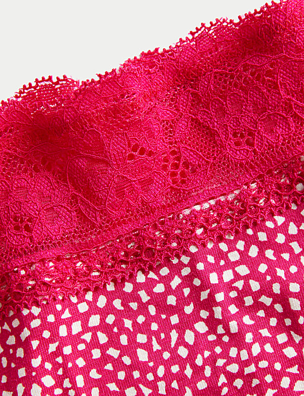 5pk Cotton Blend Printed Bikini Knickers