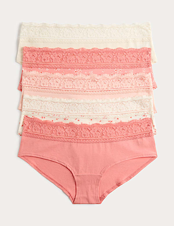 5pk Cotton Rich Printed Low Rise Shorts