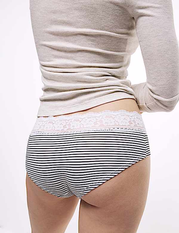 Set van 5 katoenrijke broekjes met lage taille en print - BE