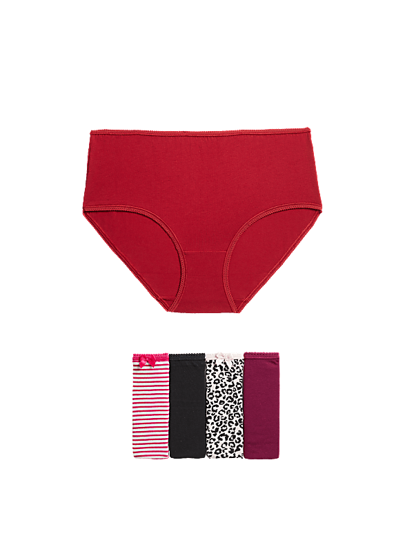 5pk Cotton Lycra&trade; Printed High Rise Shorts
