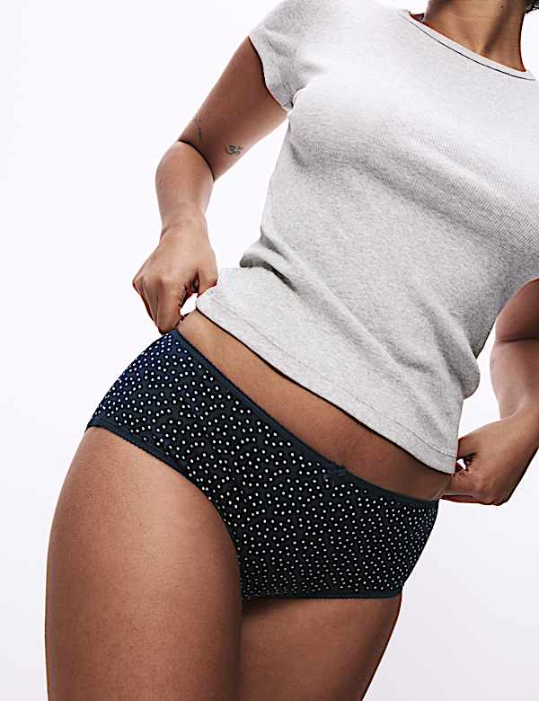 Set van 5 broekjes van katoen en lycra™ met hoge taille en print - NL