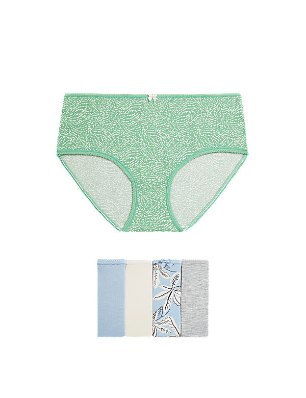5pk Cotton Lycra™ Printed High Rise Shorts