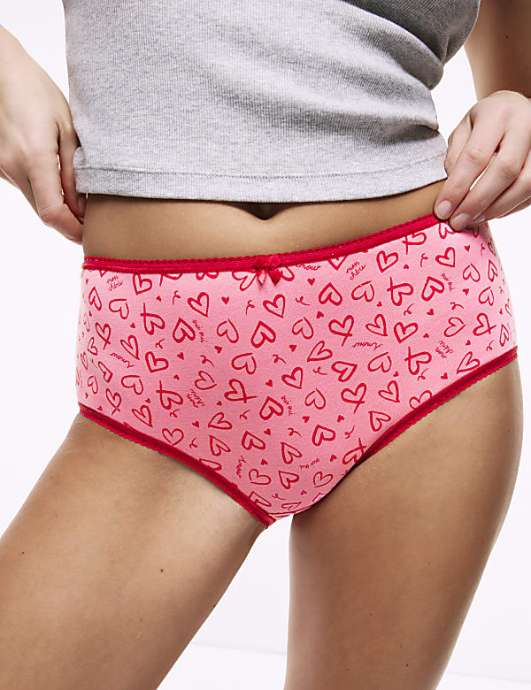 5pk Cotton Lycra™ Printed High Rise Shorts