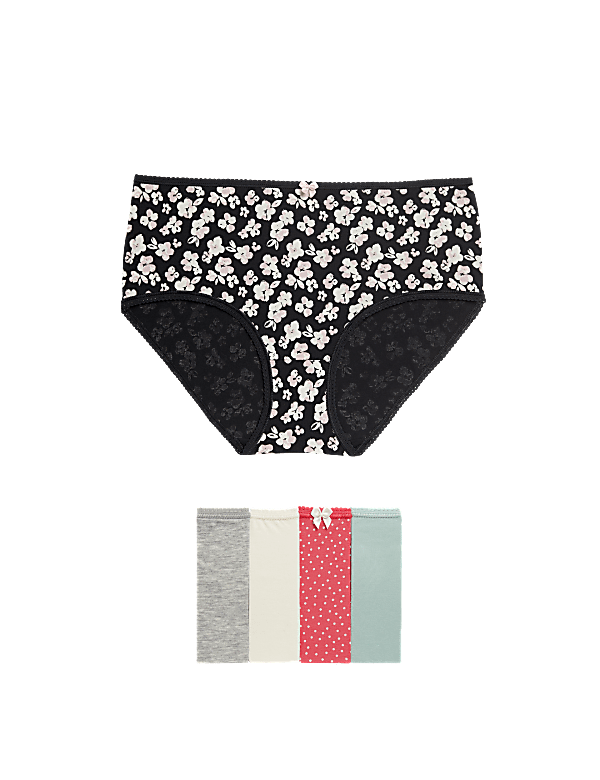 5pk Cotton Lycra™ Printed High Rise Shorts