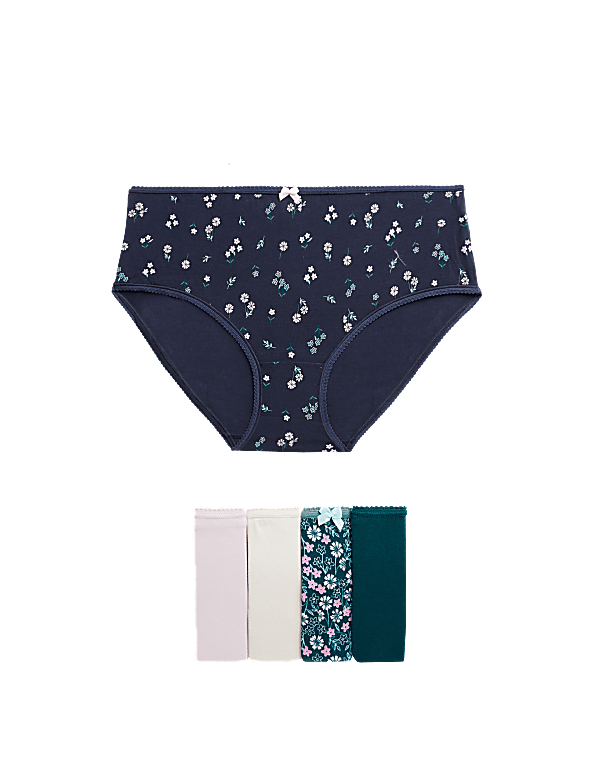 5pk Cotton Lycra™ Printed High Rise Shorts