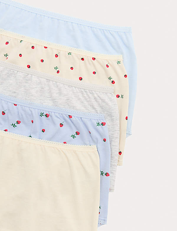 5pk Cotton Lycra&trade; Printed Full Briefs