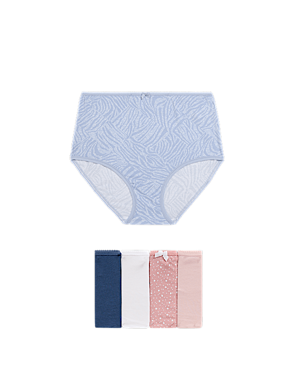 5pk Cotton Lycra™ Printed Full Briefs