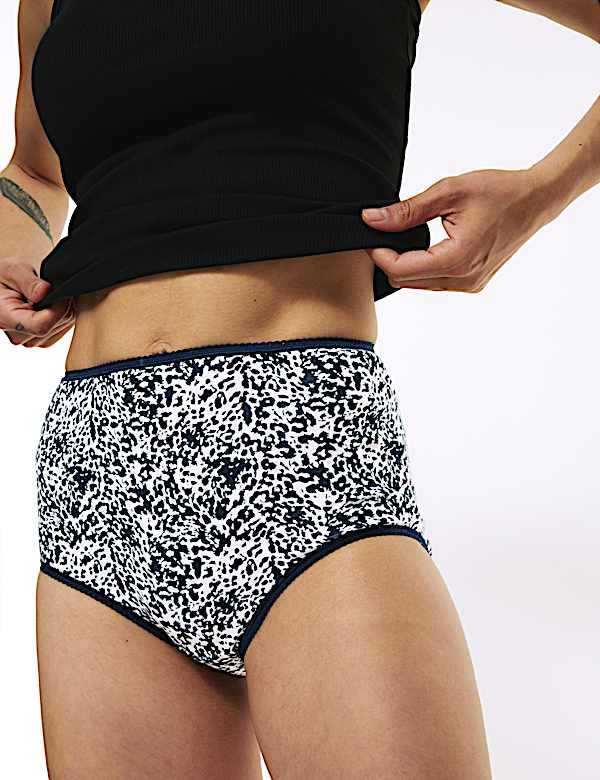 5pk Cotton Lycra™ Printed Full Briefs