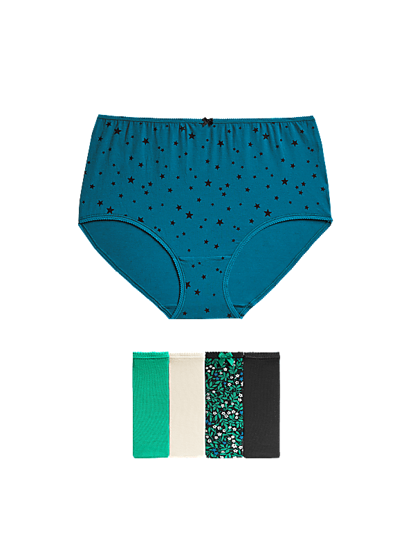 5pk Cotton Lycra™ Printed Full Briefs