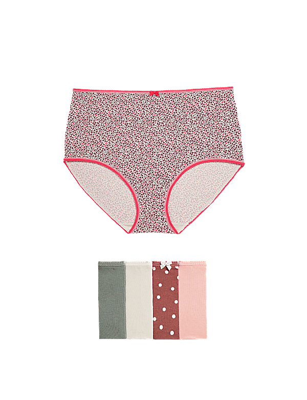 5pk Cotton Lycra™ Printed Full Briefs
