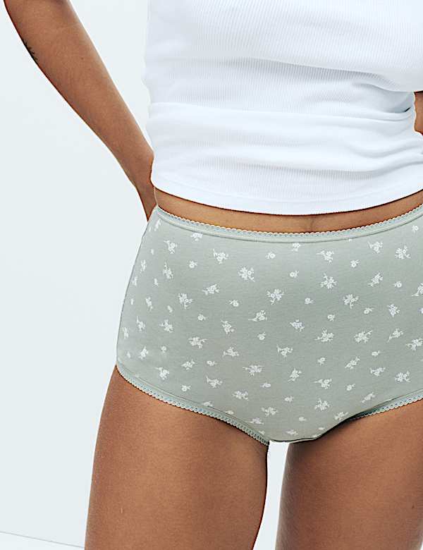 5pk Cotton Lycra&trade; Printed Full Briefs