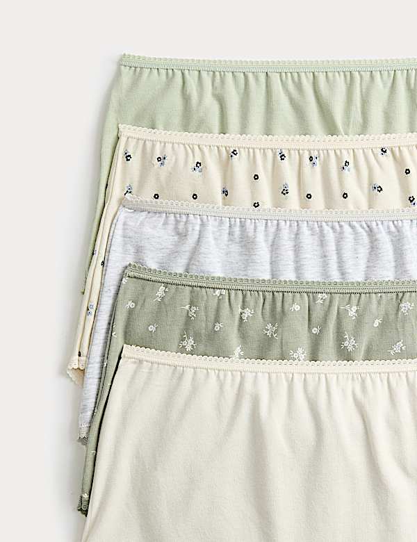 5pk Cotton Lycra&trade; Printed Full Briefs