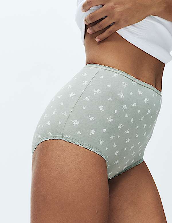 5pk Cotton Lycra&trade; Printed Full Briefs - US