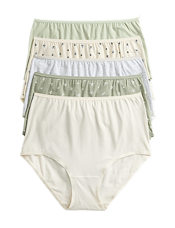 5pk Cotton Lycra&trade; Printed Full Briefs