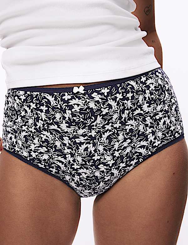 5pk Cotton Lycra™ Printed Full Briefs