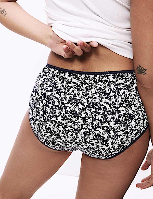 5pk Cotton Lycra™ Printed Full Briefs