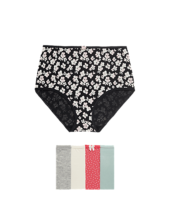 5pk Cotton Lycra™ Printed Full Briefs