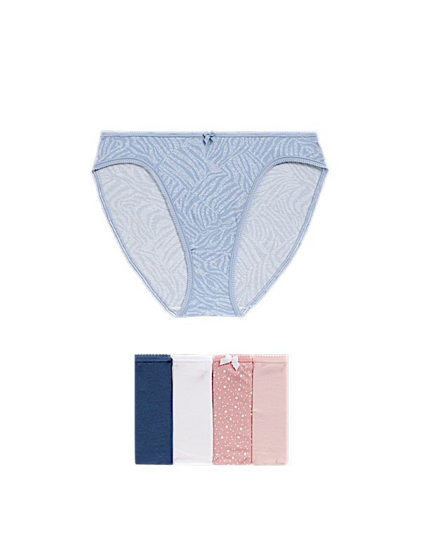 5pk Cotton Lycra™ High Leg Knickers