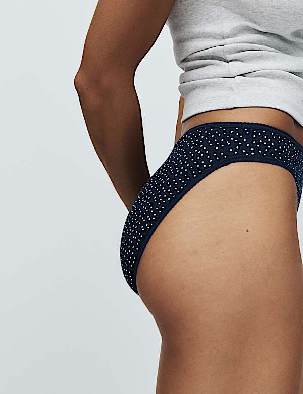 5pk Cotton Lycra&trade; High Leg Knickers - JO