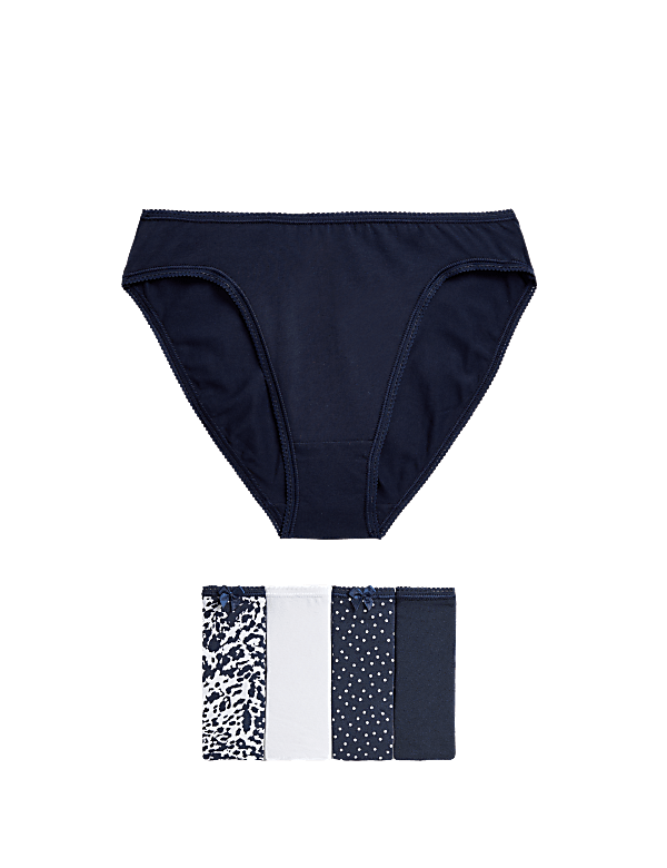 5pk Cotton Lycra™ High Leg Knickers